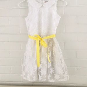 White/Daisy Theme Garden Party Special Occasion Girls Summer Dress Size 10